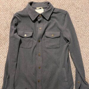 Laguna men's gray warm snap button up long sleeve shirt